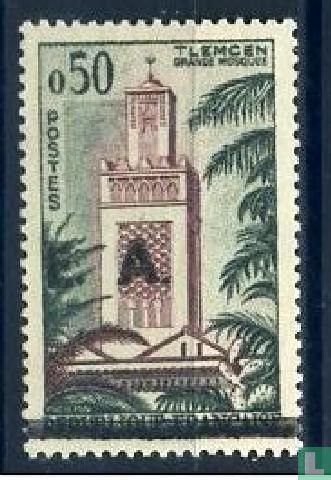 Tlemcen, surchargé EA - Tampon Manuel