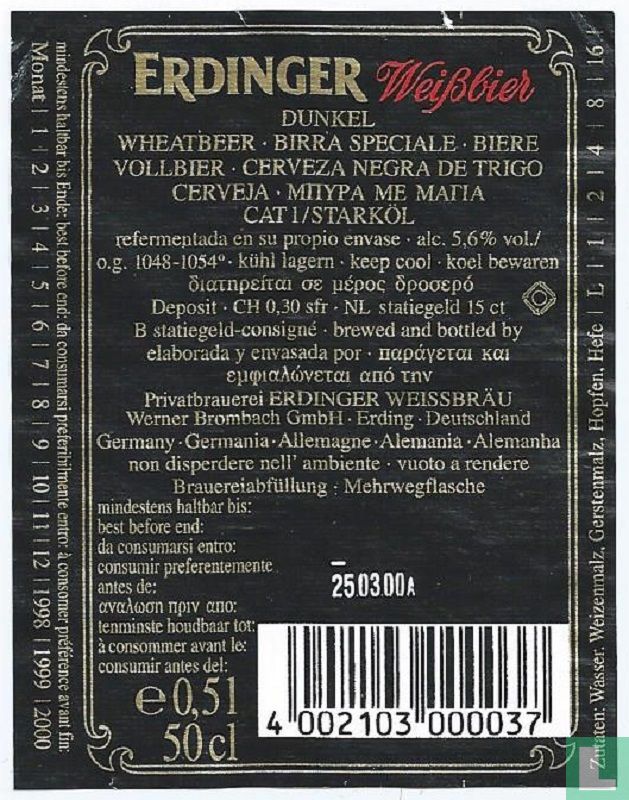 Erdinger Weissbier Dunkel