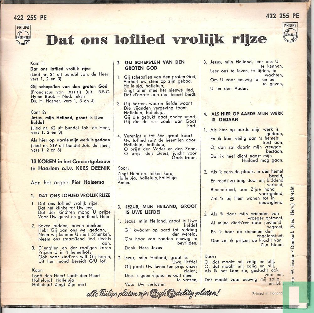 Dat ons loflied vrolijk rijze