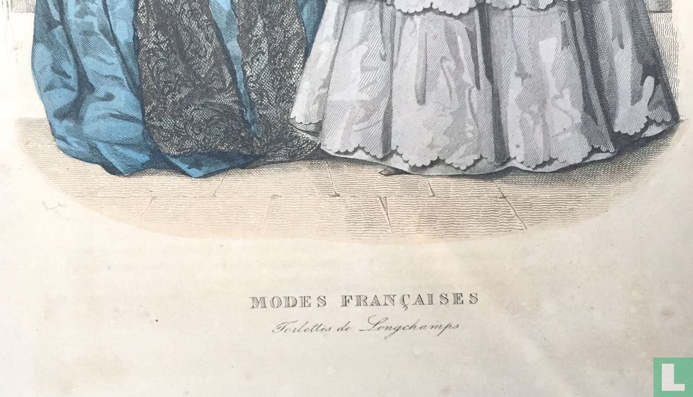 Toilettes de Longchamps, deux femmes à la terasse (1850-1853)