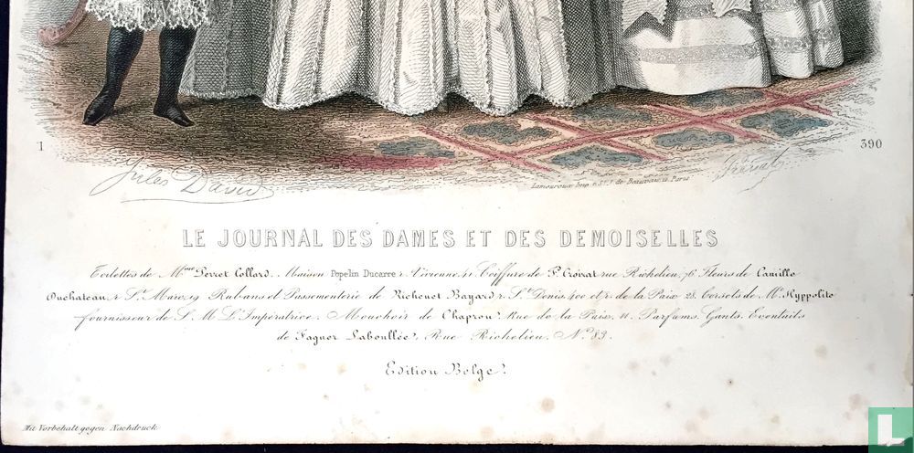 Toilettes Mme Ve. Perret Collard; Deux femmes, un garcon et une jeune fille(1850-1853) - 390