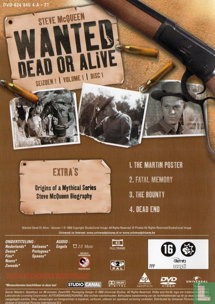 Wanted Dead or Alive seizoen 1, volume 1, disc 1