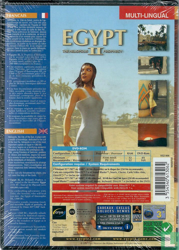 Jeu PC Egypte II : La Prophétie D'Héliopolis - Édition Limitée Big Box Complète - Comme Neuf, Boîte Collector