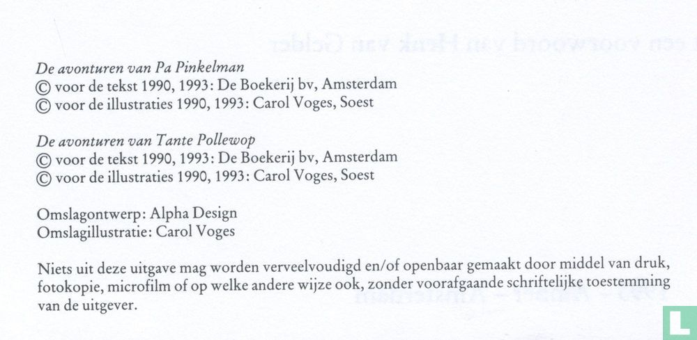 De avonturen van Pa Pinkelman & Tante Pollewop (1993) - Pa Pinkelman en