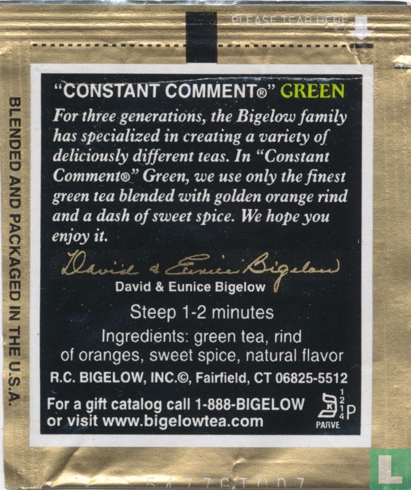 "Constant Comment" [r] Green