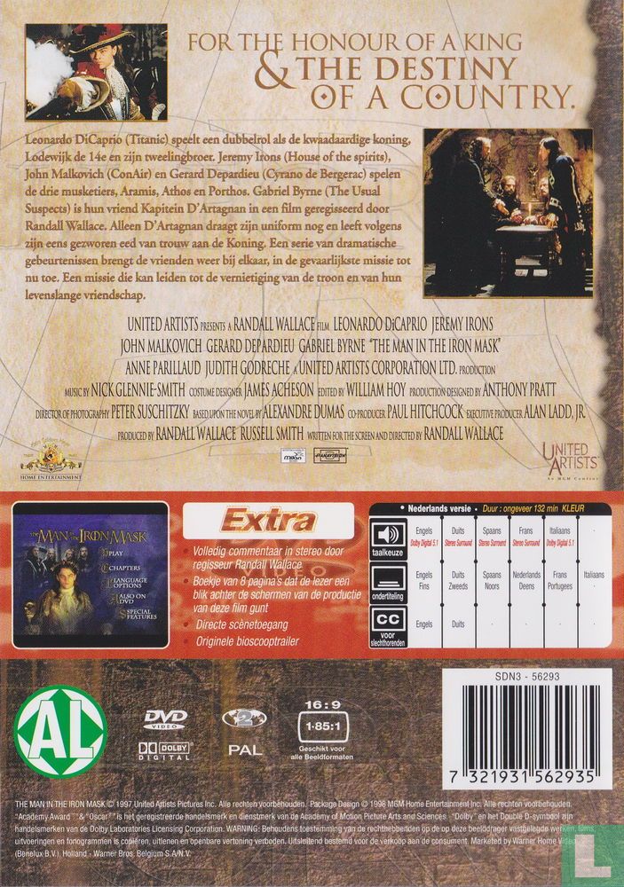 The Man in the Iron Mask DVD (1998) - DVD - LastDodo
