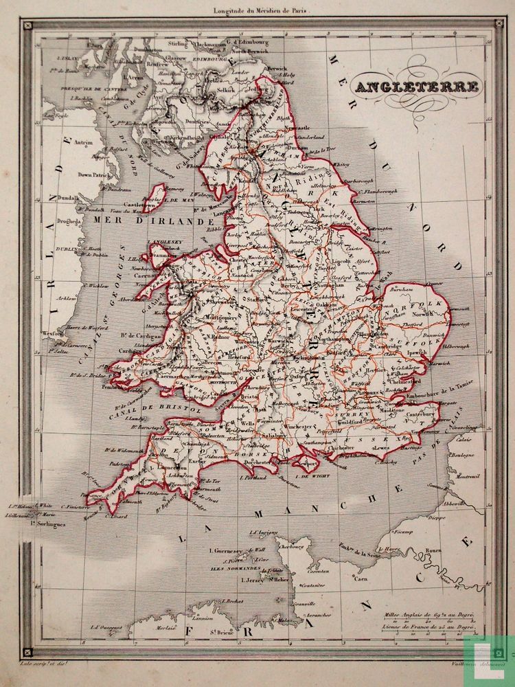 Carte Angleterre, Engeland