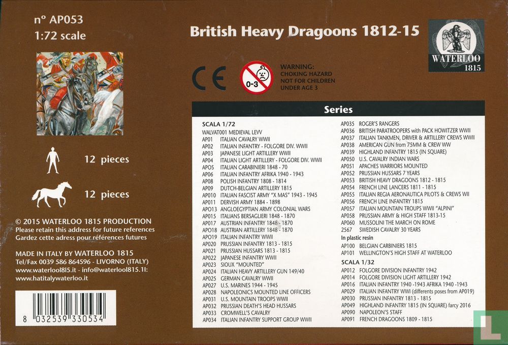 Waterloo 1815 ap053 – Modèle Kit British Heavy Dragoons 1812