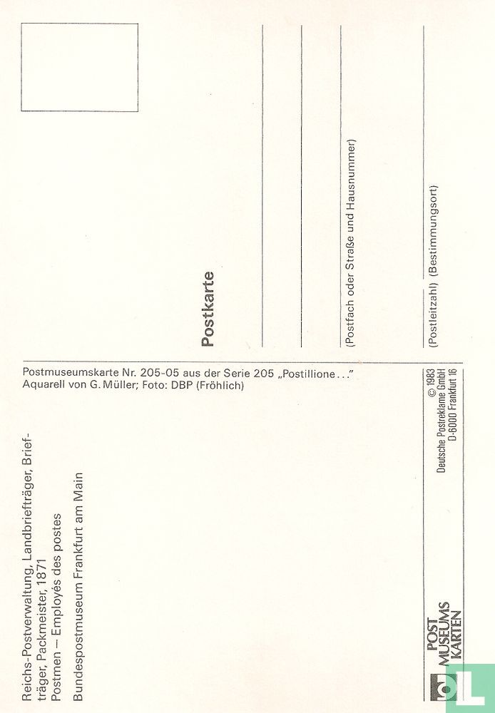 Postaljon Postbezorgers 1871