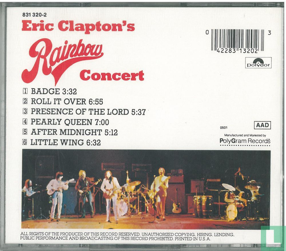 Eric Clapton's Rainbow Concert CD 831 320-2 - Clapton, Eric - LastDodo