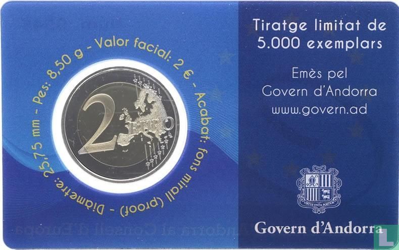 Andorra 2 euro 2014 (coincard - PROOF) "20th anniversary Entry of the Principality of Andorra to the Council of Europe"