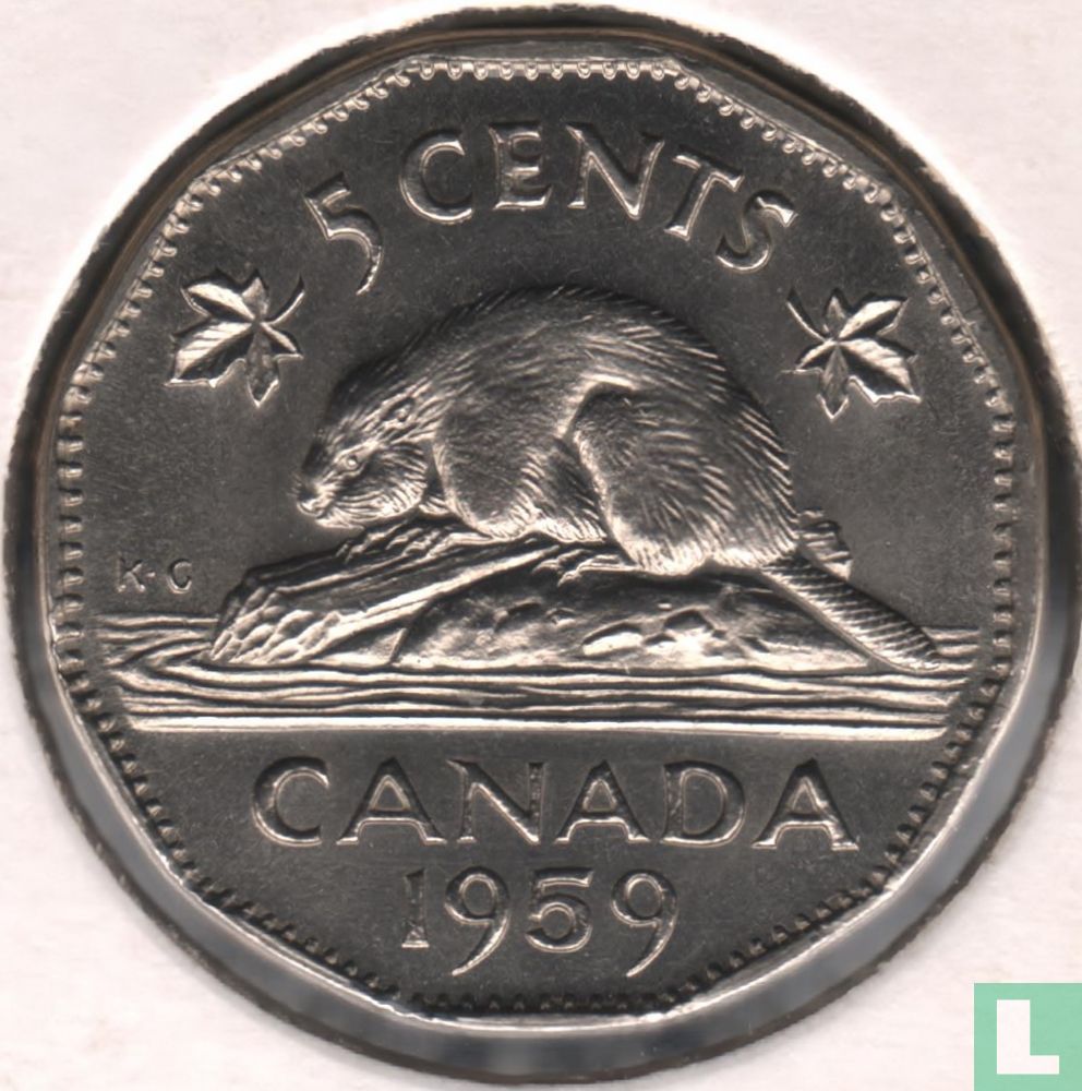 Canada 5 cents 1959 KM# 50a (1959) - Canada - LastDodo
