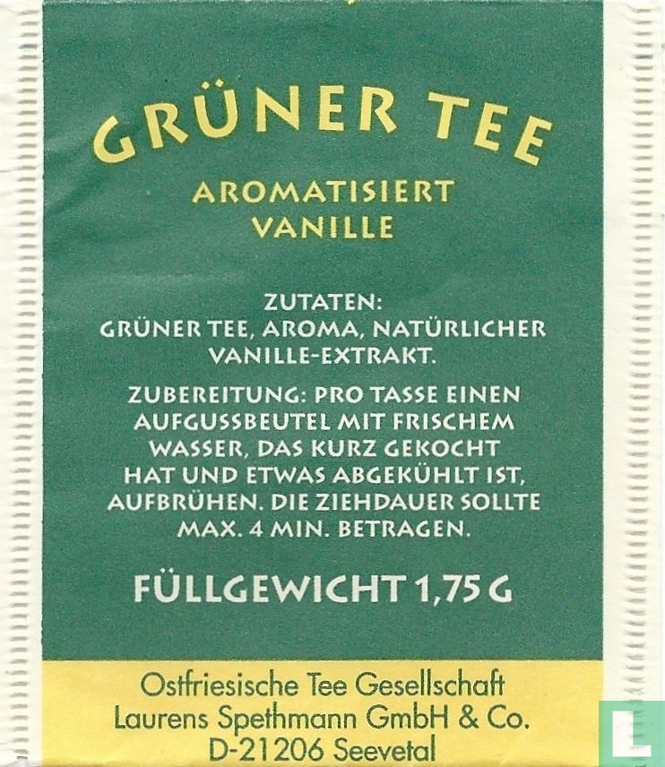 Grüner Tee aromatisiert Vanille