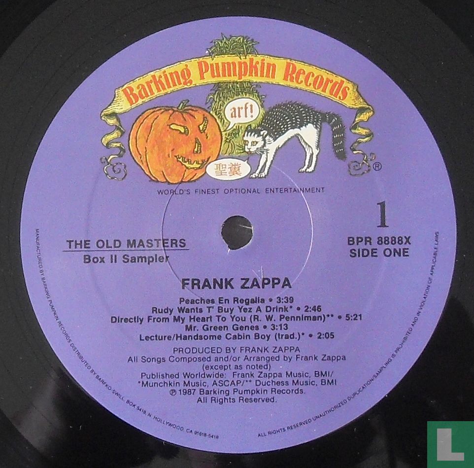 The Old Masters Box Two Sampler LP BPR 8888X (1987) - Zappa, Frank