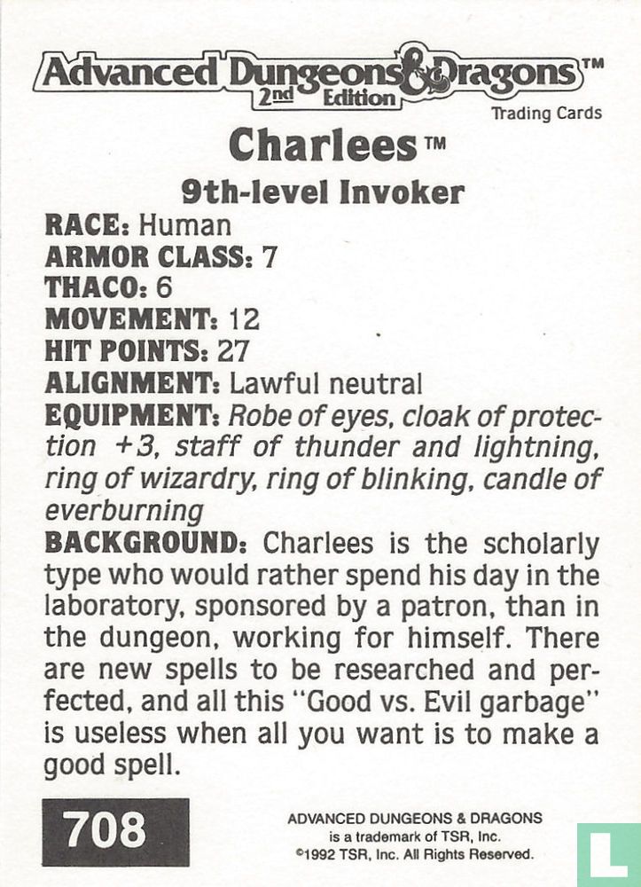 Charlees - 9th-level Invoker