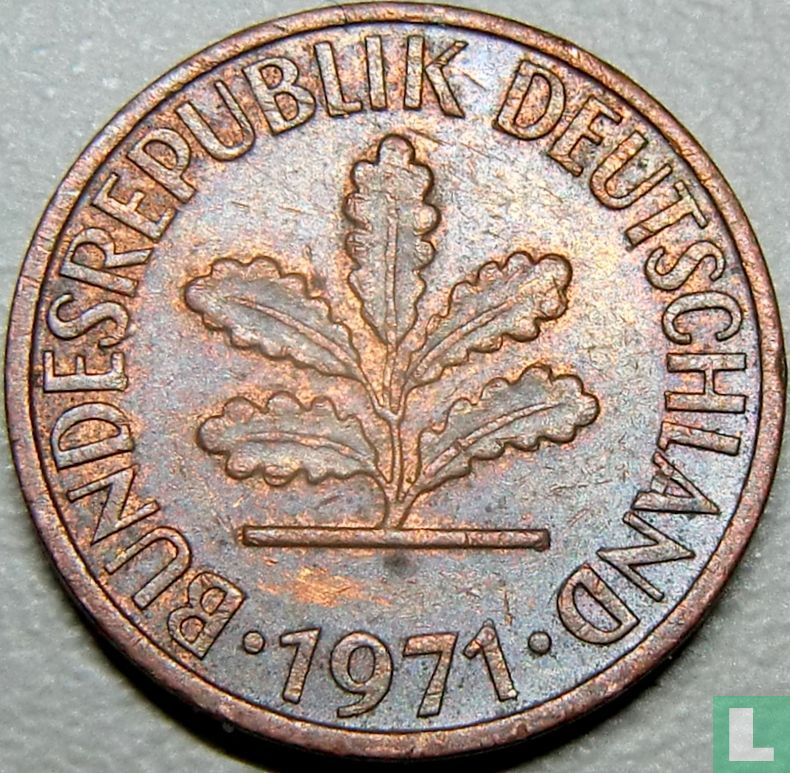 Germany 1 pfennig 1971 (J) KM# 105 (1971) - Germany - LastDodo