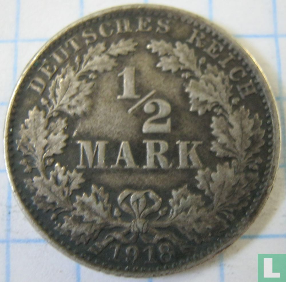 Deutsches Reich ½ Mark 1918 (G)