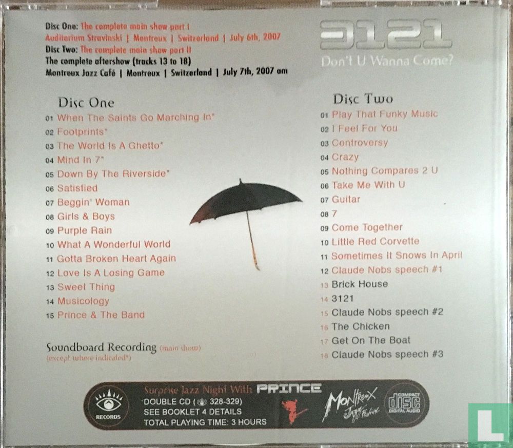 Surprise Jazz Night with Prince CD Eye 328 + 329 (2017) - Prince - LastDodo