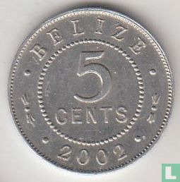 Belize 5 cents 2002