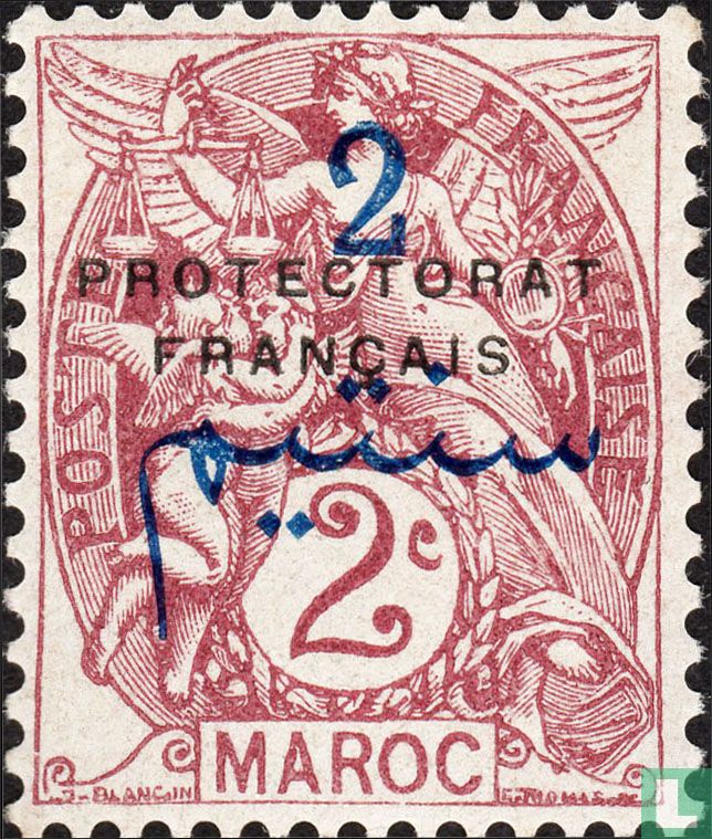 Type Blanc, with overprint