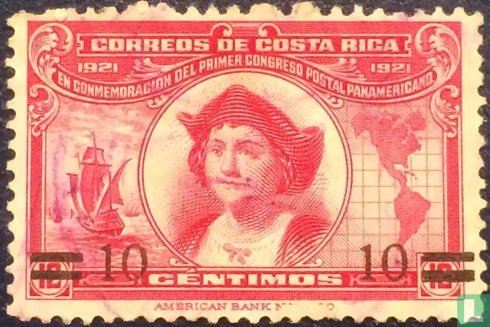 Christopher Columbus, with overprint