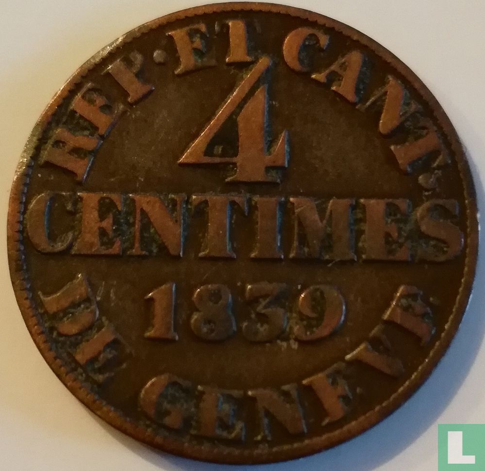 Genf 4 Centime 1839