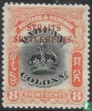 Crown, with overprint