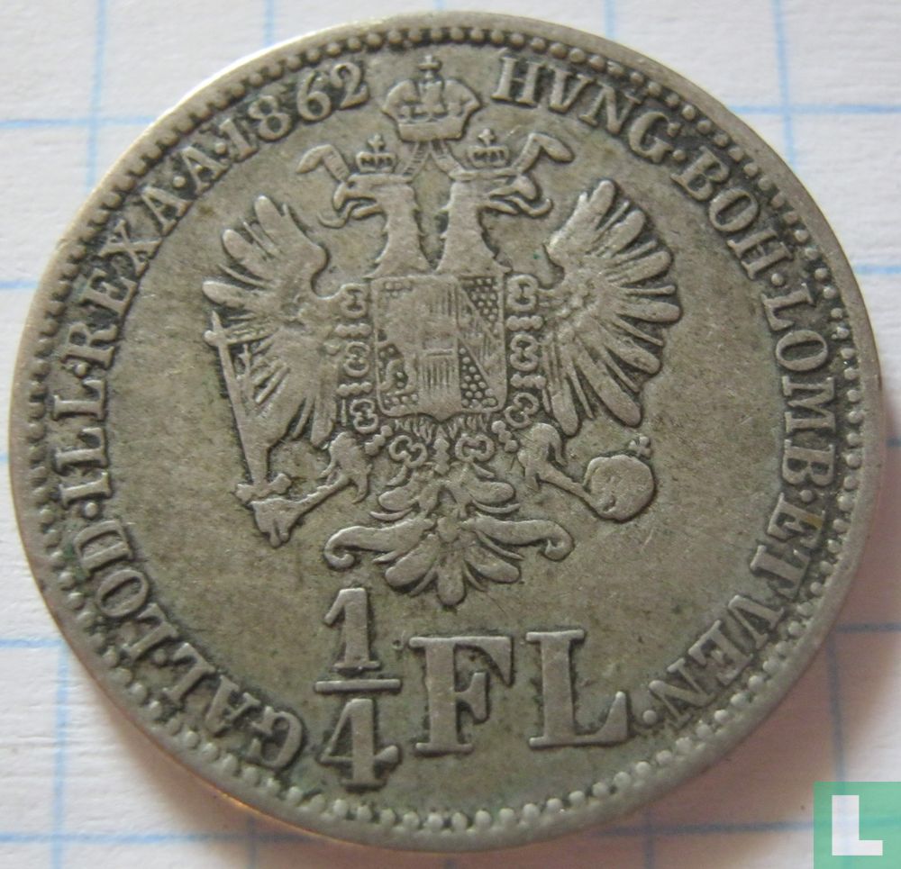 Austria ¼ florin 1862 (E)