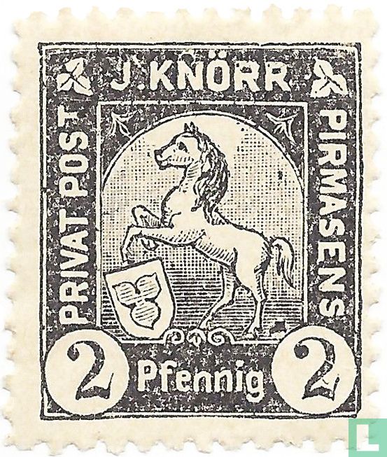 Springendes Pferd mit Wappen