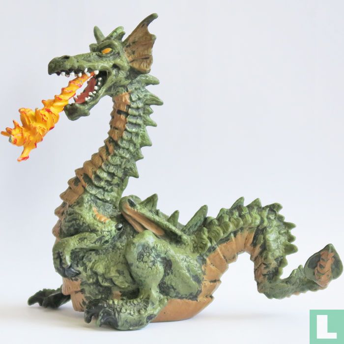 Green fire-breathing dragon
