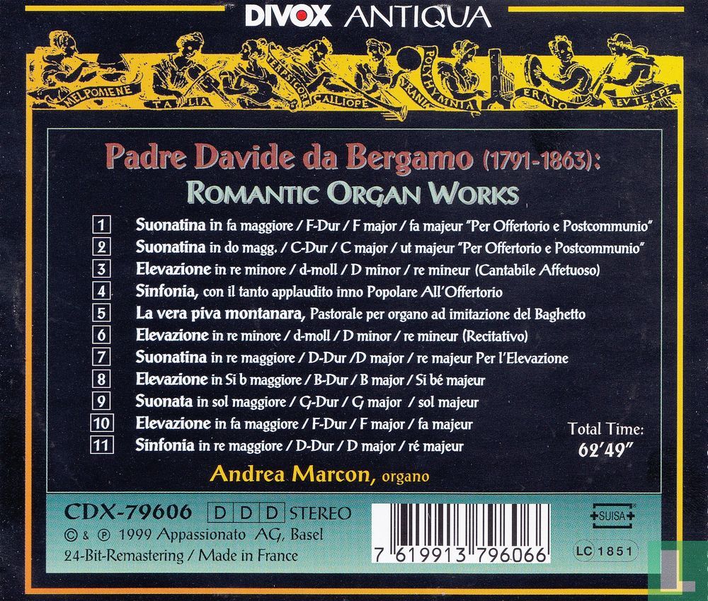 Padre Davide da Bergamo - Romantic Organ Works