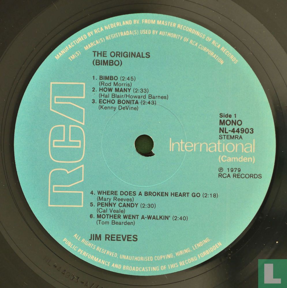 Bimbo LP NL44903 (1970) Reeves, Jim LastDodo