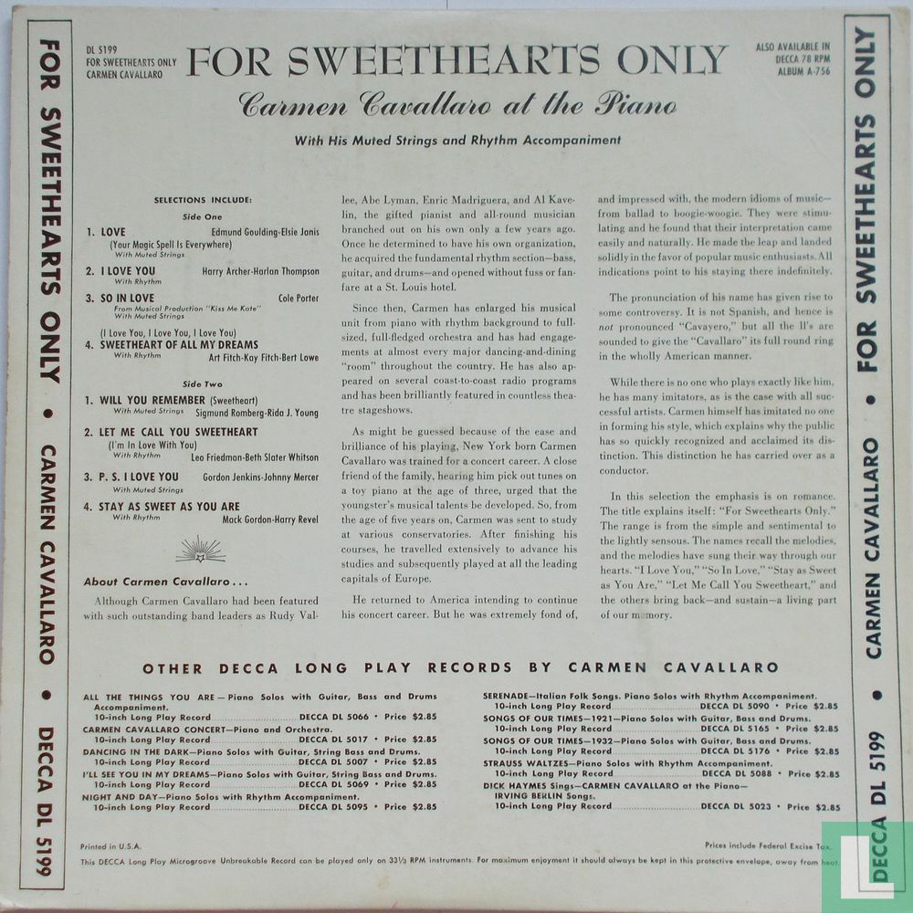 For Sweethearts Only