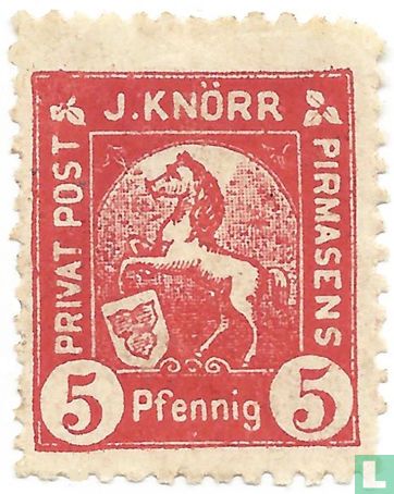 Springendes Pferd mit Wappen