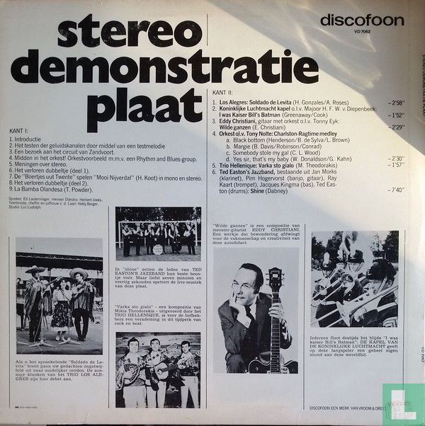 Stereo demonstratieplaat