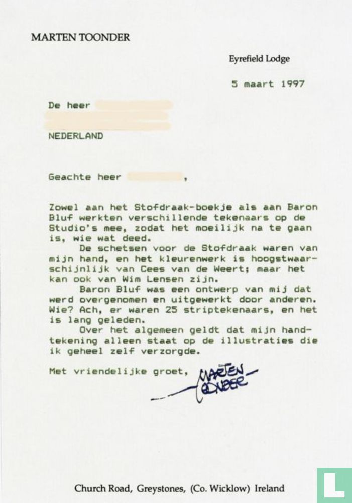 Correspondentie Stofdraak