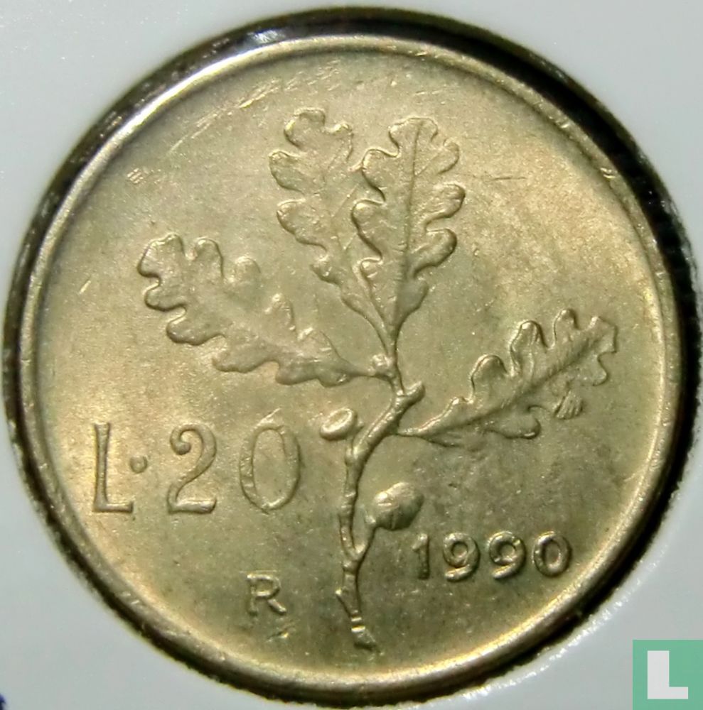 Italy 20 lire 1990
