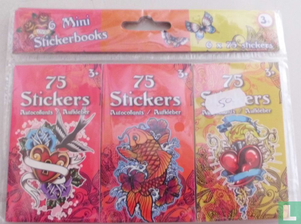 Mini Stickerbooks 6 x 75 stickers - Set 6 mini sticker book - LastDodo