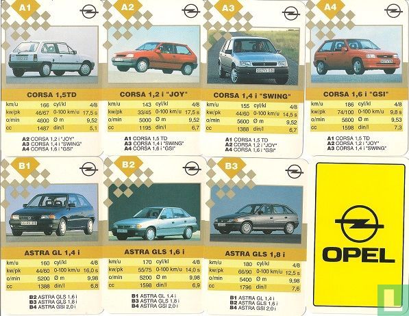 Verraad Sluipmoordenaar bolvormig Automerken Kwartet Opel (1995) - Happy Families - LastDodo