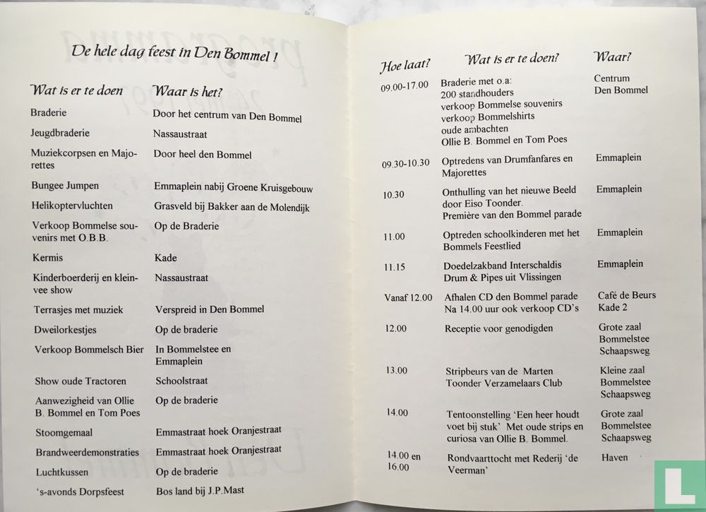 Programma 24 mei 1997 Den Bommel