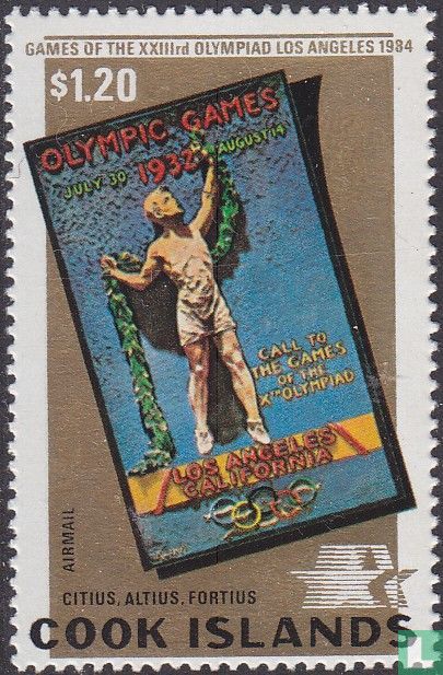 Affiche Vintage Olympia 1984 Los Angeles - Carlos Almarez - Bon état