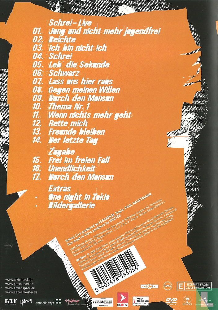 Schrei-Live DVD (2006) - DVD - LastDodo