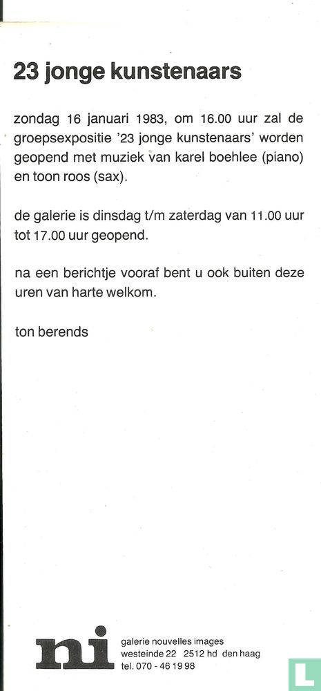 23 jonge kunstenaars 