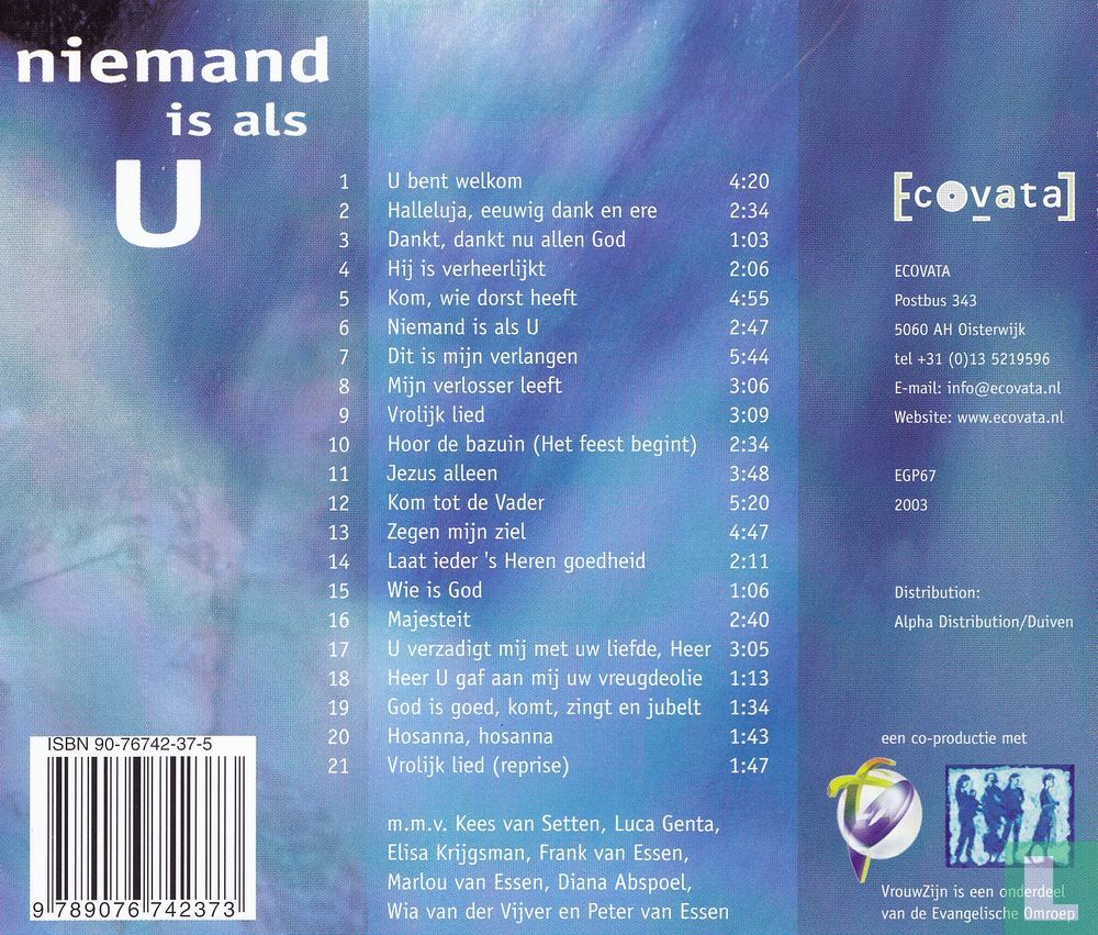 Niemand is als U