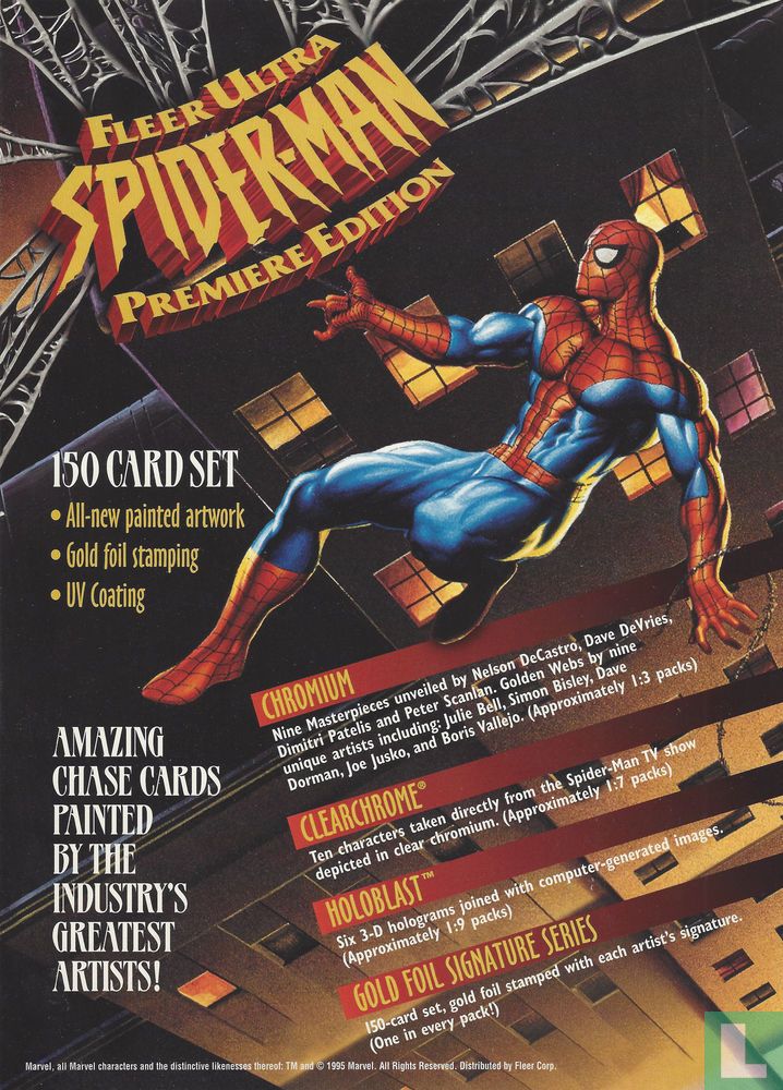 Excellect condition. Fleer Ultra Spider-Man four card promo sheet 