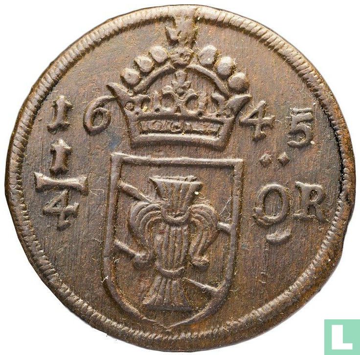 Suède ¼ öre 1645 (type 3)
