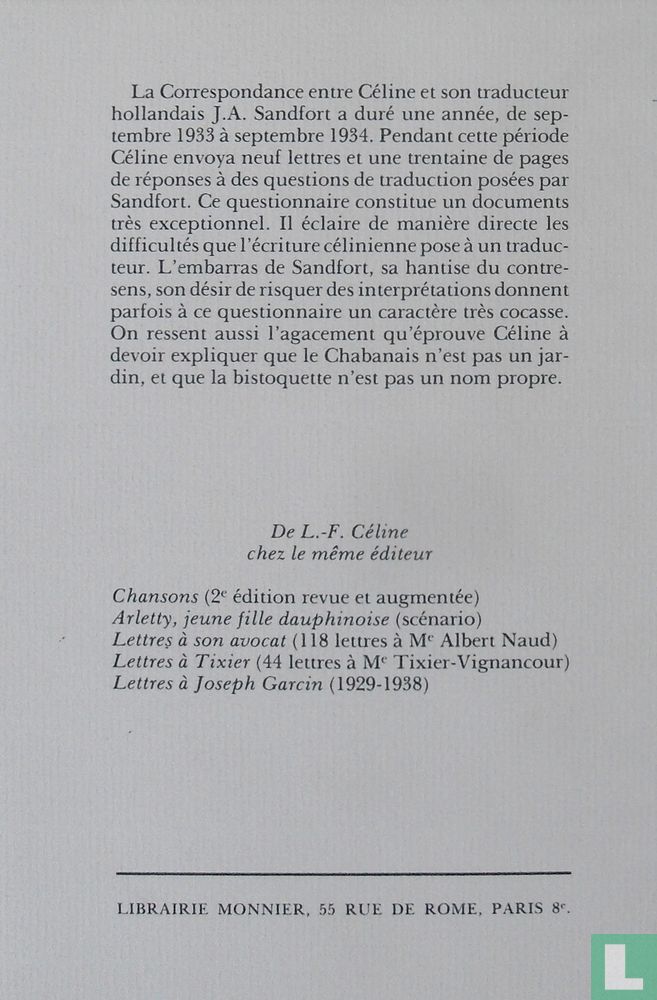 Le questionnaire Sandfordt