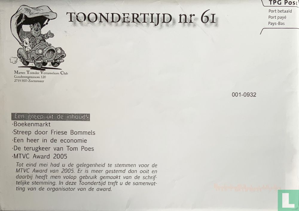 Toondertijd enveloppe