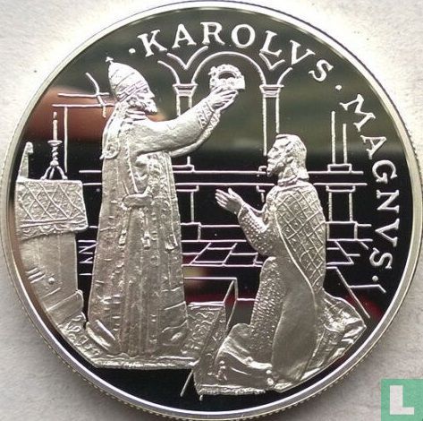 Andorra 10 diners 1996 (PROOF) "Pope crowning Charlemagne"