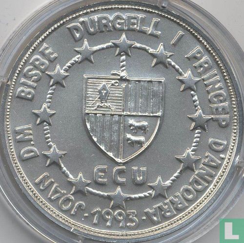 Andorra 20 diner 1993 "Europese douane-unie - Sint Joris"